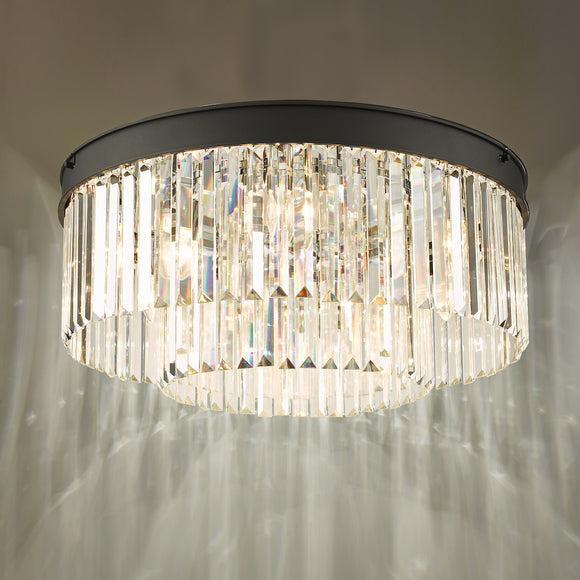 6 Light Flush Matt Anthracite & Crystal (0183CEL4822)