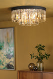 6 Light Flush Matt Anthracite & Crystal (0183CEL4822)