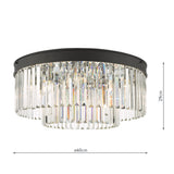 6 Light Flush Matt Anthracite & Crystal (0183CEL4822)