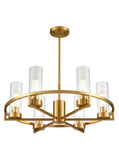 6 Light Pendant - Aged Brass, Clear Ribbed Glass (0194CAM24896)