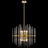 10 Light Pendant in Aged Brass with Glass Rods  (0194CEL248410)
