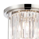 3 Light Ceiling Flush in Polished Nickel with Clear Crystal - IP44 (1230CHA63PN)