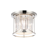 3 Light Ceiling Flush in Polished Nickel with Clear Crystal - IP44 (1230CHA63PN)