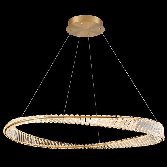 LED Integrated Circular Suspension Pendant - Aged Brass (0194CLE455)