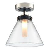 1 Light Bathroom Flush in Matt Black and Polished Nickel (0194CONCF5807)