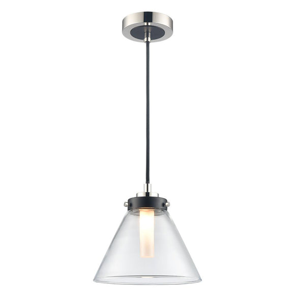 1 Light Bathroom Pendant in Matt Black and Polished Nickel (0194CONPCH427)
