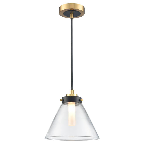 1 Light Bathroom Pendant in Matt Black and Aged Brass (0194CONPCH428)