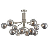12 Light Ceiling Pendant in Satin Nickel with Smoked Glass (0194COSFL246912376)