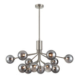12 Light Ceiling Pendant in Satin Nickel with Smoked Glass (0194COSFL246912376)