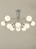 12 Light Ceiling Pendant in Satin Nickel with Matt Opal Glass (0194COSFL246912378)