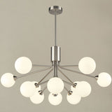 12 Light Ceiling Pendant in Satin Nickel with Matt Opal Glass (0194COSFL246912378)