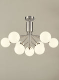 9 Light Ceiling Pendant in Satin Nickel with Matt Opal Glass (0194COSFL24699378)
