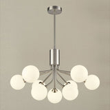 9 Light Ceiling Pendant in Satin Nickel with Matt Opal Glass (0194COSFL24699378)