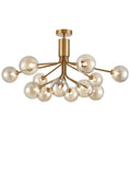12 Light Ceiling Pendant in Antique Gold with Amber Glass (0194COSFL247012377)