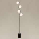 4 Light Floor Lamp in Satin Nickel with Opal Glass (0194COSSL265378)