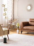 4 Light Floor Lamp in Antique Gold with Amber Glass (0194COSSL266377)