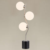 3 Light Table Lamp in Satin Nickel with Opal Glass (0194COSTL209378)