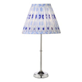 1 Light Rechargeable Table Light in Polished Nickel with Blue Cotton Mix Shade (0183DAH4238)