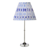 1 Light Rechargeable Table Light in Polished Nickel with Blue Cotton Mix Shade (0183DAH4238)