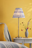 1 Light Rechargeable Table Light in Polished Nickel with Blue Cotton Mix Shade (0183DAH4238)