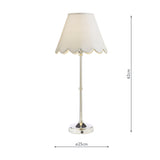 1 Light Rechargeable Table Light in Polished Nickel with White Linen Shade (0183DAH4238)