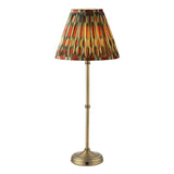 1 Light Rechargeable Table Light in Matt Antique Brass with Red Cotton Mix Shade (0183DAH4275)