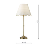 1 Light Rechargeable Table Light in Matt Antique Brass with White Linen Shade (0183DAH4275)