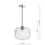 1 Light Pendant Polished Chrome and Clear Glass (0183DEM0108)