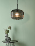 1 Light Pendant Black and Smoked Glass (0183DEM0110)