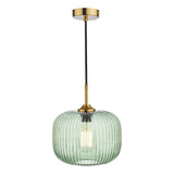 1 Light Pendant Green Glass Bronze Detail (0183DEM0124)