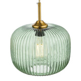 1 Light Pendant Green Glass Bronze Detail (0183DEM0124)