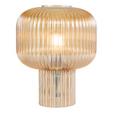 Table Lamp Amber Ribbed Glass (0183DEM4206)