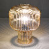 Table Lamp Amber Ribbed Glass (0183DEM4206)