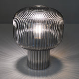 Table Lamp Smoked Ribbed Glass (0183DEM4210)