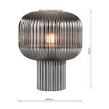 Table Lamp Smoked Ribbed Glass (0183DEM4210)