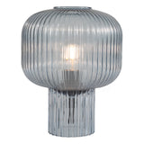 Table Lamp Blue Ribbed Glass (0183DEM4223)