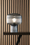 Table Lamp Blue Ribbed Glass (0183DEM4223)