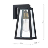 Outdoor Wall Light Black Glass IP43 (0183DUV1522)