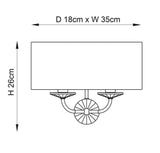 2 Light Wall Lamp - Brass with Vintage White Shade (0711NIX70562)