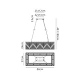 80x37cm Rectangular Pendant Chandelier, 12 Light E14, Gold/Crystal (1230HAL39GO)