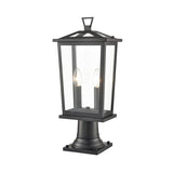 2 Light Exterior Pedestal in Matt Black (0194EXT6649)
