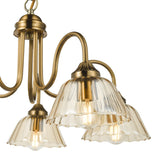 5 Light Pendant Antique Bronze with Amber Glass (0183ERI0563)