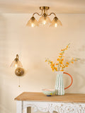 1 Light Wall Light Antique Bronze with Amber Glass(0183ERI0763)