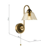 1 Light Wall Light Antique Bronze with Amber Glass(0183ERI0763)