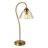 1 Light Table Lamp Antique Bronze with Amber Glass(0183ERI4263)