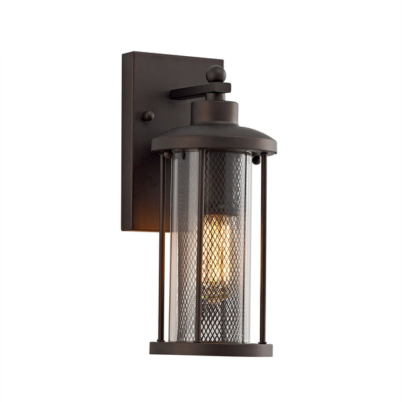 1 Light Small Outdoor Wall Lamp, IP54 Antique Bronze/Clear Glass (1230EAR18C)