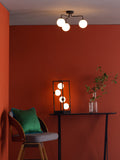 3 Light Semi-Flush Matt Black with Opal Glass (0183FEY032202)