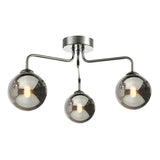 3 Light Semi-Flush Polished Chrome with Smoked Glass (0183FEY035001)