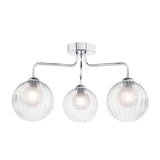 3 Light Semi-Flush Polished Chrome with Clear/Opal Glass (0183FEY035020)