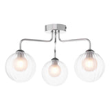 3 Light Semi-Flush Polished Chrome with Clear/Opal Glass (0183FEY035020)